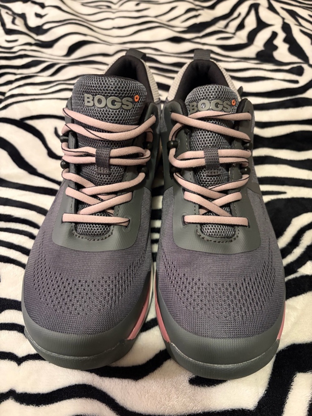 Bogs Women's Teal and Light Pink Athletic Sneakers ( Steel Toe)